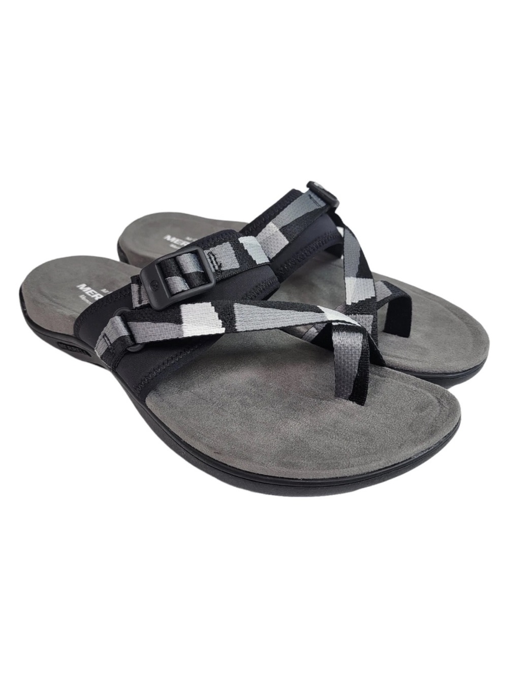 Merrell Womens District 3 Wrap Web Black Gray Slide Memory Foam Sandals SZ 8 - Picture 10 of 10